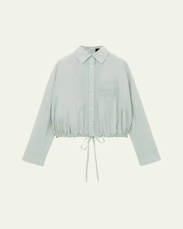 Drawstring Terry Anagram Blouson Blouse
